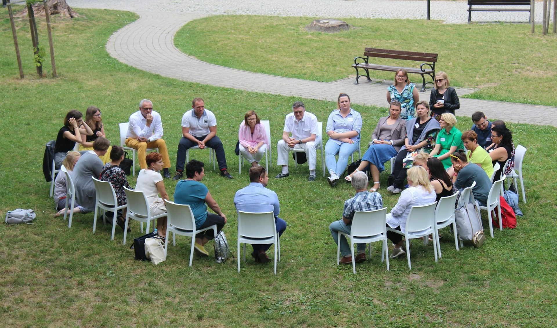 Groupe de travail en extérieur